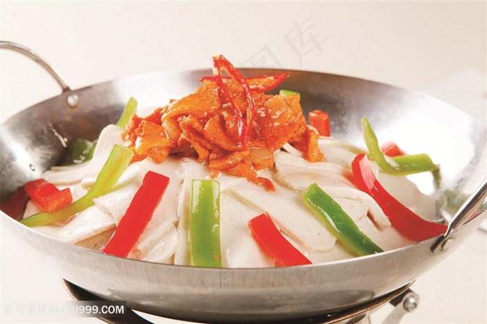 中华美食干锅千页豆付摄影图