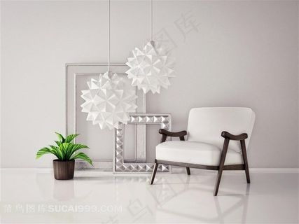 挂饰画框与花盆椅子家具图片
