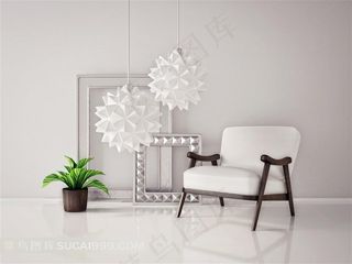 挂饰画框与花盆椅子家具图片