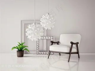 挂饰画框与花盆椅子家具图片