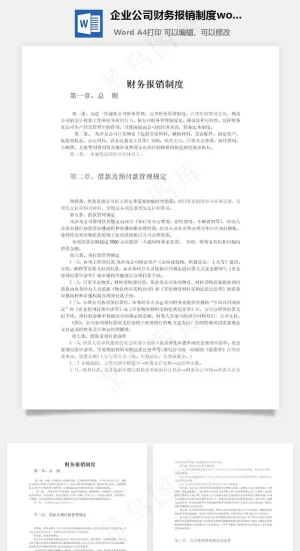 企业公司财务报销制度word文档