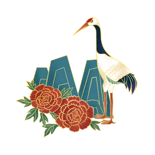 国潮仙鹤插画免扣素材设计素材