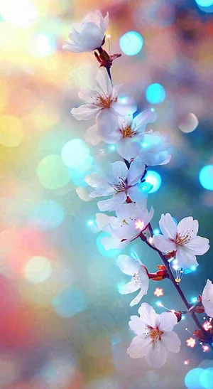 春天浪漫花朵白色樱花，立春春分惊蛰摄影图