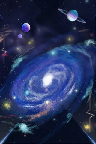 蓝色元宇宙太空科技银河系背景