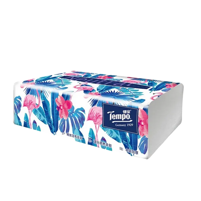 得宝(Tempo)抽纸 4层80抽x1包 天然无香超市商品白底图免抠实物摄影png格式图片透明底