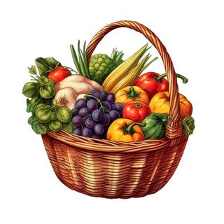 篮子水果蔬菜元素