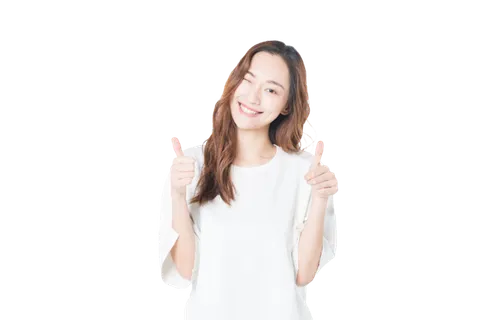 年轻活力女性举大拇指免扣png