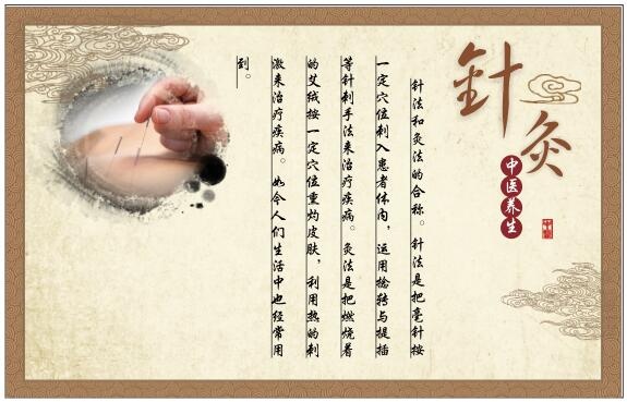 中医养生保健古典展板针灸