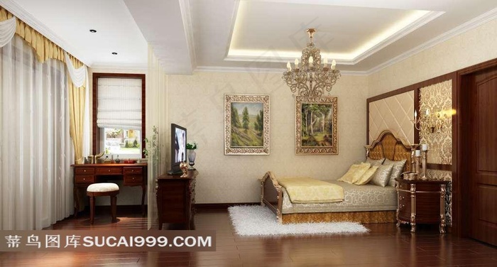 复古卧室装饰图