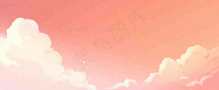粉色渐变天空白云，唯美浪漫星空(1712x704)