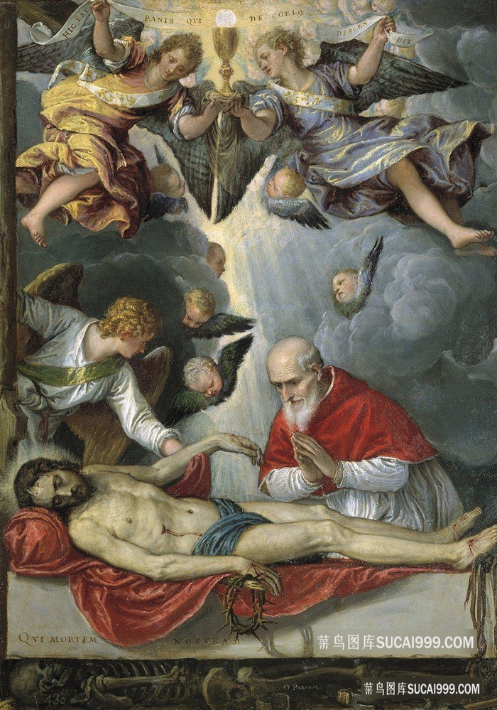 帕拉西奥，米歇尔-基督躺着，受到教皇圣皮乌斯五世的崇拜