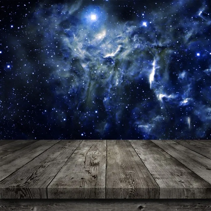 唯美木板星空景色图片