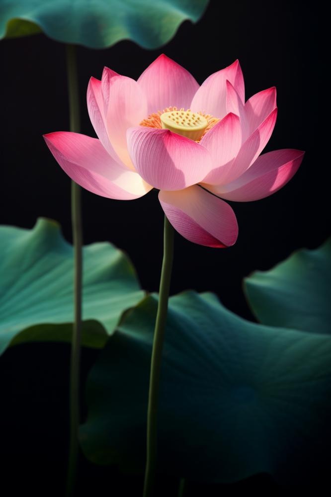 莲花光影暗黑摄影图(896x1344)