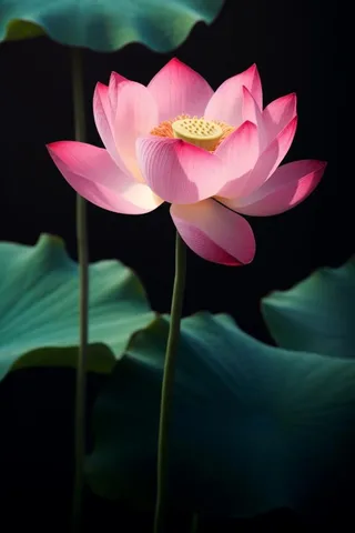 莲花光影暗黑摄影图