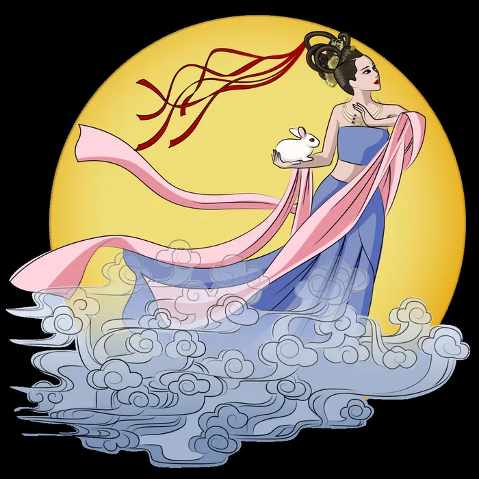 卡通中秋节嫦娥素材