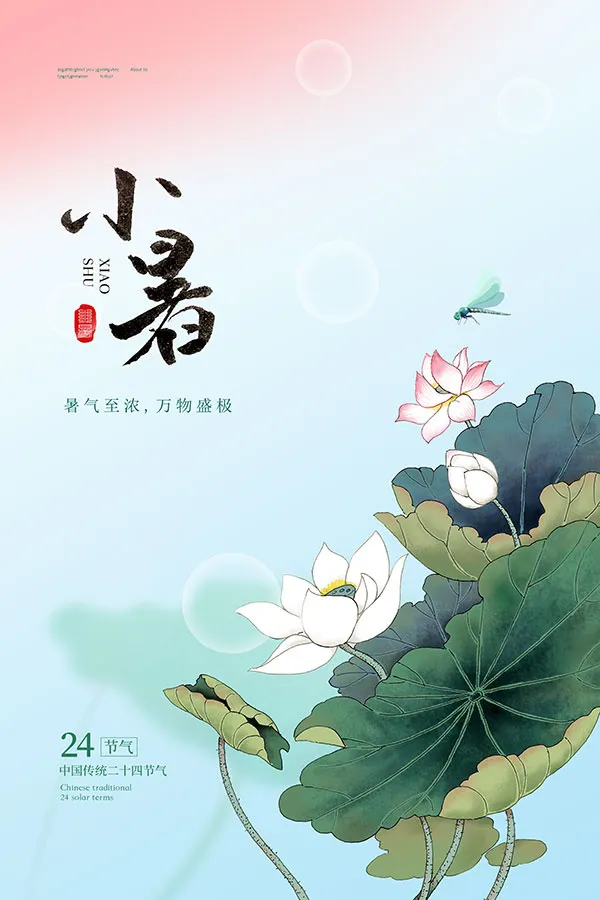 小暑节气海报psd模版下载