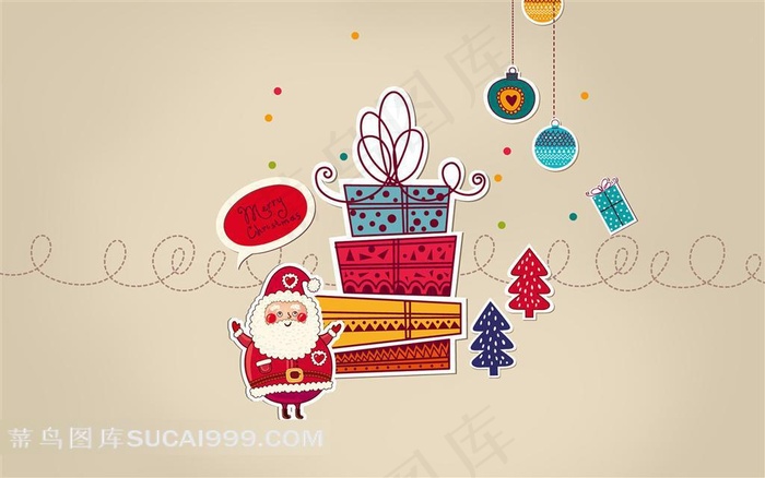圣诞节圣诞元素插画素材