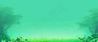 春天河面湖面花草意境古风，春分谷雨