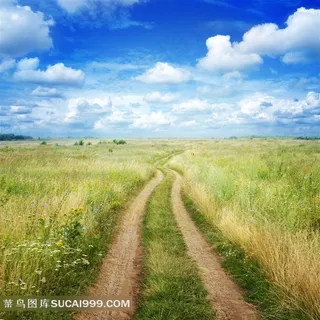 蓝天白云下的乡间小路 蓝天白云下的乡间小路