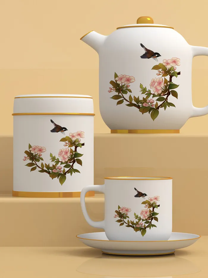 高端品牌茶叶包装盒纸袋智能贴图样机产品效果图展示PSD素材模板psd模版下载