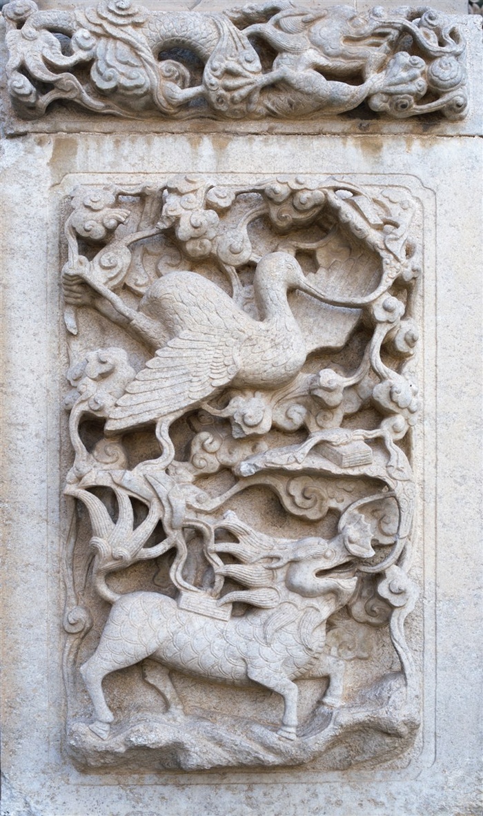 浮雕石刻建筑北京印象素材