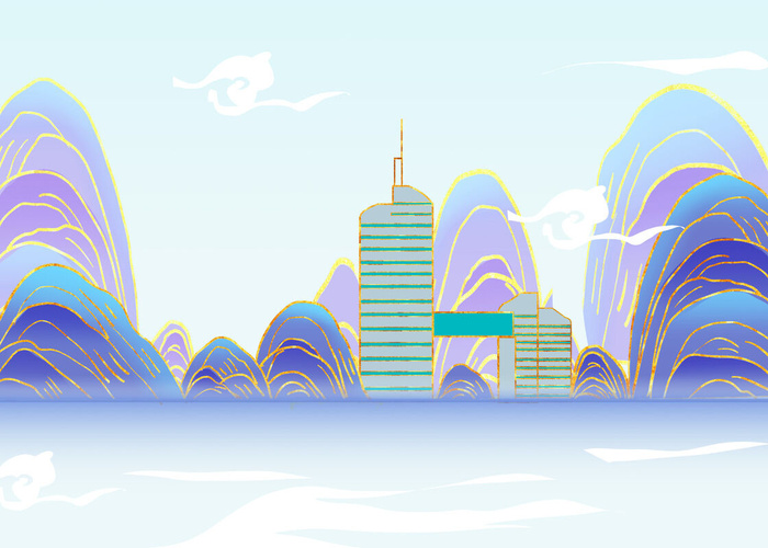 国潮鎏金湖南广电中心大楼地标建筑