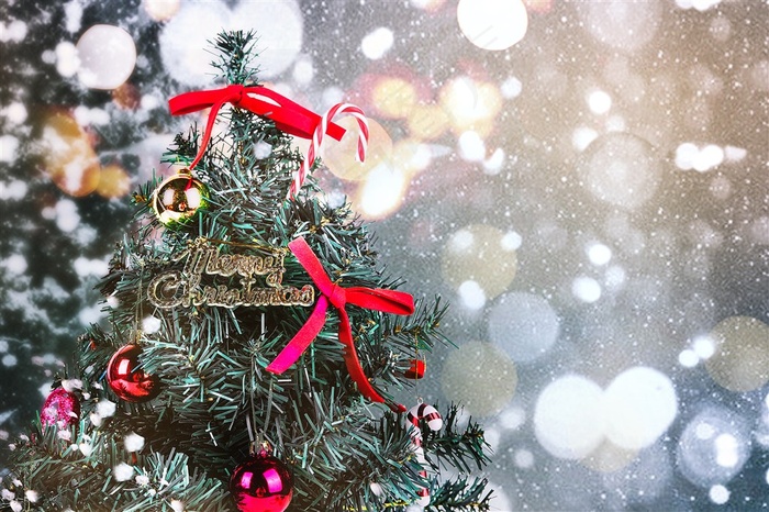 圣诞树雪花背景