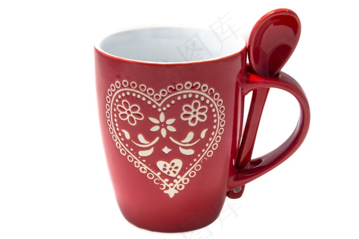 心形玫红色杯子