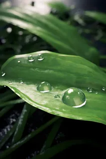 树叶露珠水滴抓拍摄影图