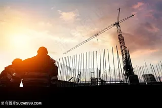 建筑工人剪影