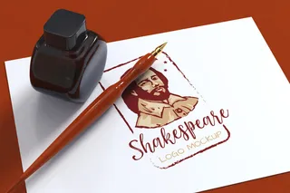 纸张logo样机模板