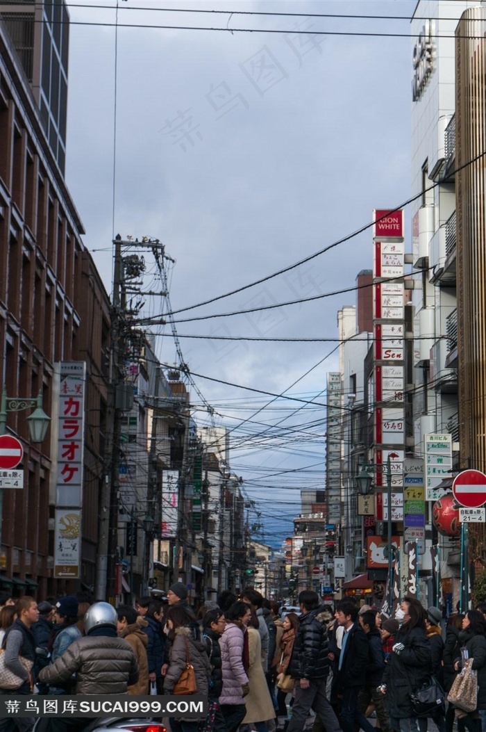 日本城市繁华街景