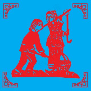 人物剪纸 剪纸风元素