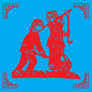 人物剪纸 剪纸风元素 人物剪纸 剪纸风元素