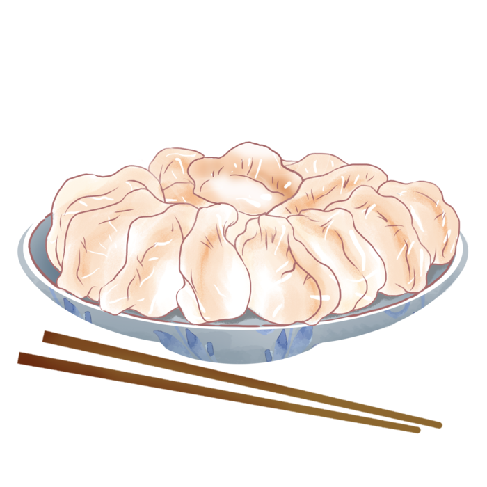 饺子水墨冬天