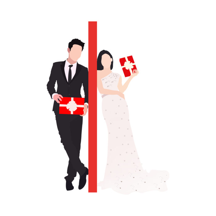 婚纱卡通人物婚礼白纱结婚婚纱摄影手绘