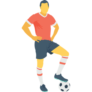 足球运动员踢球射门免抠