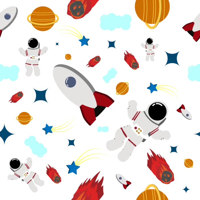 孩子们 宇航员 流星 打印 ai矢量模版下载