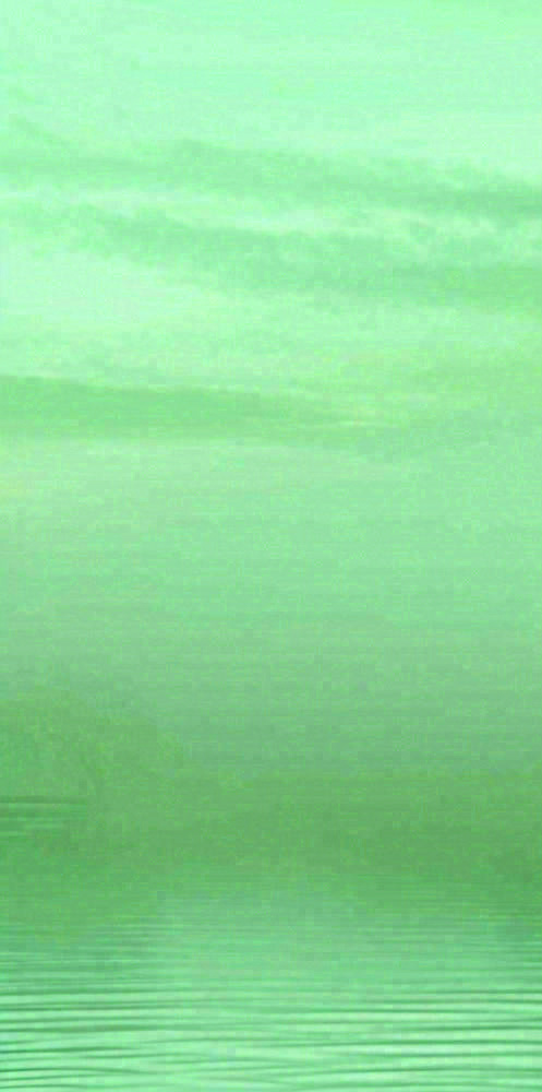 中国风绿色唯美已经云海河湖竹子，水面倒影