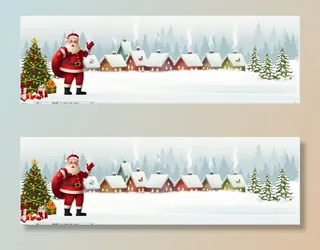 圣诞节老人礼物风景背景墙