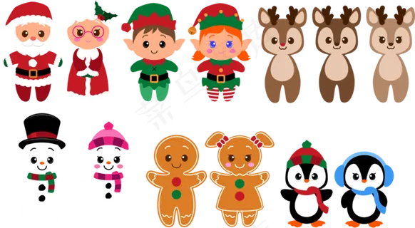 圣诞节, 人物, 卡通片, 圣诞老人