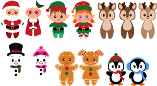 圣诞节, 人物, 卡通片, 圣诞老人