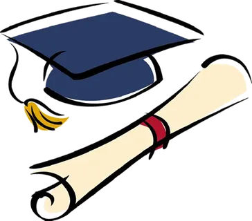 博士帽毕业证黑色卡通少儿兴趣班素材