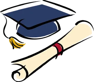 博士帽毕业证黑色卡通少儿兴趣班素材