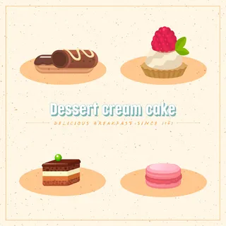 甜品奶油蛋糕Ai矢量素材