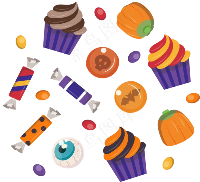 卡通万圣节节日糖果