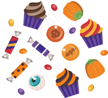 卡通万圣节节日糖果