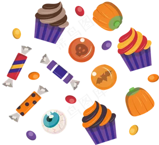 卡通万圣节节日糖果