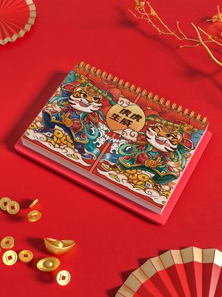 2022年虎年新年春节礼盒场景样机