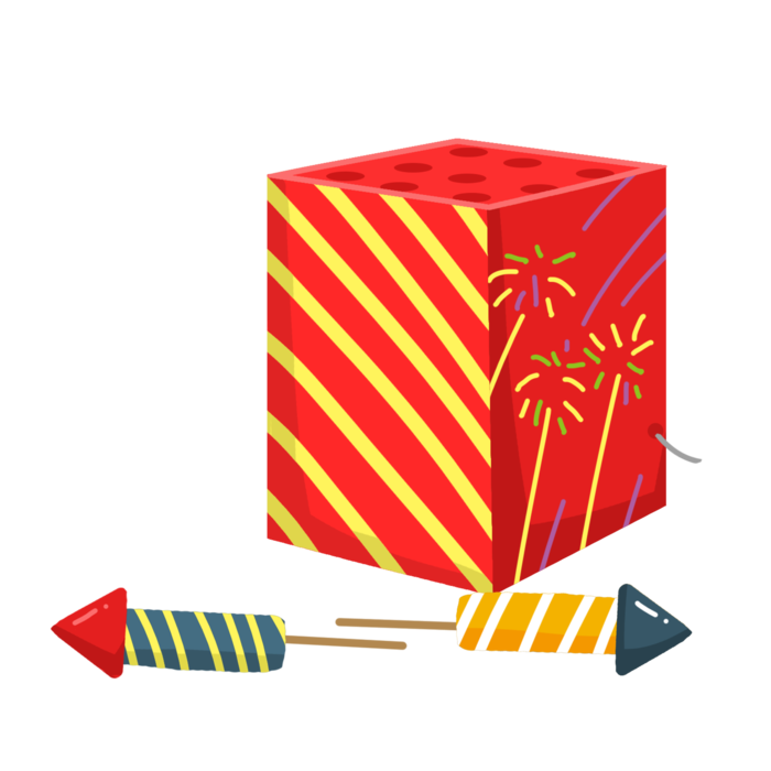 红色烟花爆竹免扣素材